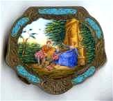 Italian Sterling Vermeil Compact