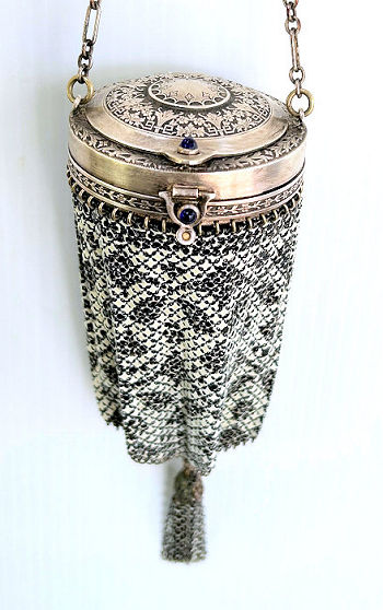 Mesh Vanity Purse with Jeweled Clasp