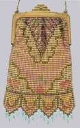 Whiting and Davis Bead/Mesh Purse w/ Unusual Teardrop Fringe