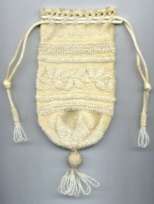 Early Crocheted Wedding Purse with Crystal 	Beads