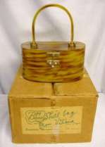 RARE Benne' Blonde Shell Lucite Purse with ORIGINAL Box!