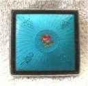 Pretty Little  Blue Enamel  Guilloche Compact