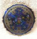 Stratton Rich Royal Blue Chintz Compact