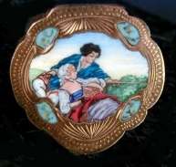 Italian Sterling Vermeil Compact