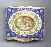 Sterling Vermeil Compact from Italy with Portrait on Ivory