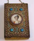 Jeweled Vanity Case with Hand-Painted Portrait on Ivory