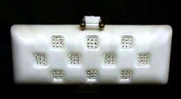 Ilene White Lucite Jeweled Clutch Purse