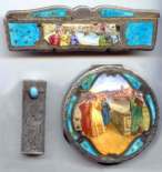 Italian Sterling Vermeil Compact Set