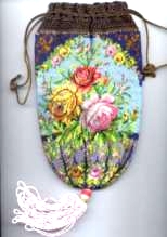 Sweet Micro-Beaded Reticule from the 1800's - MINT Condition!