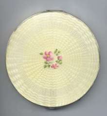 Large Round Elgin American Enamel Guilloche Compact