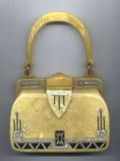Rare Art Deco Jeweled Catalin Purse
