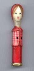 Figural Lady Papier Mache' Lipstick