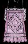 Rare PINK Whiting and Davis Mesh Purse with Mosaic Enameled Frame!