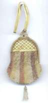 RARE Style Sunset Mesh Purse w/Filigree Frame and Jeweled Clasp