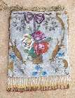 Victorian Micro-Beaded Purse with Ribbons and Flower Basket