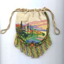 Tiny Child's Scenic Castle Beaded Reticule