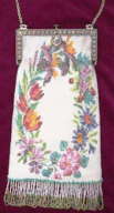 Lovely Floral Micro-Beaded Purse Made in Austria