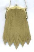 RARE Style Whiting and Davis Mesh Purse with Slide-Lock Frame and Jeweled Clasp