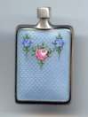 Sterling Silver Blue Enamel Guilloche Purse Perfume