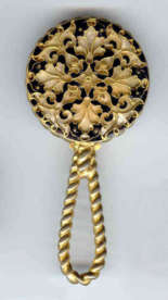 French Filigreed Hand Mirror Compact