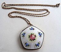 Enamel Guilloche Pendant Compact