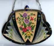 Micro-Petitpoint Purse with Lapis Jeweled Frame