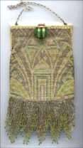 Steel Beaded Purse with Enameled Frame