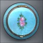 Enamel Guilloche Evans with Rose in Center