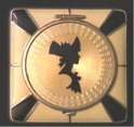 Gorgeous MINT Condition Enamel Deco Silhouette Compact